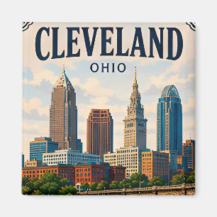 🌆 Cleveland Ohio Vacation Memory Downtown Visit Magnet