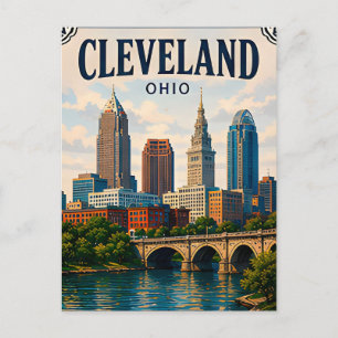 🌆 Cleveland Ohio Vacation Memory Downtown Visit  Postcard