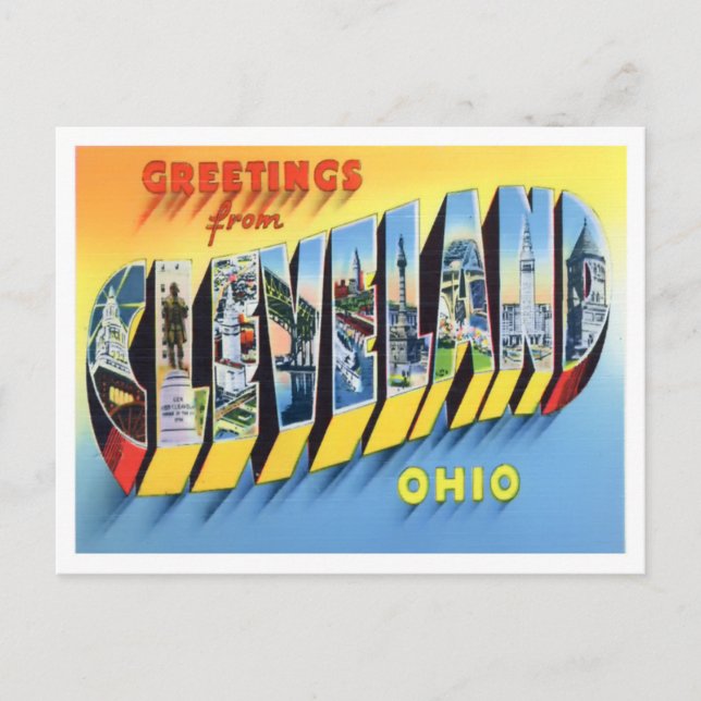 Cleveland, Ohio Vintage Big Letters Postcard (Front)