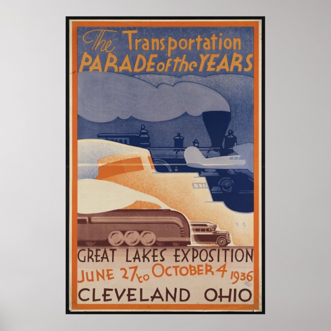 Cleveland Ohio Vintage Travel Poster Ad Retro (Front)