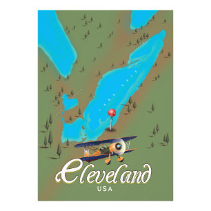 Cleveland,Ohio vintage Travel poster print art