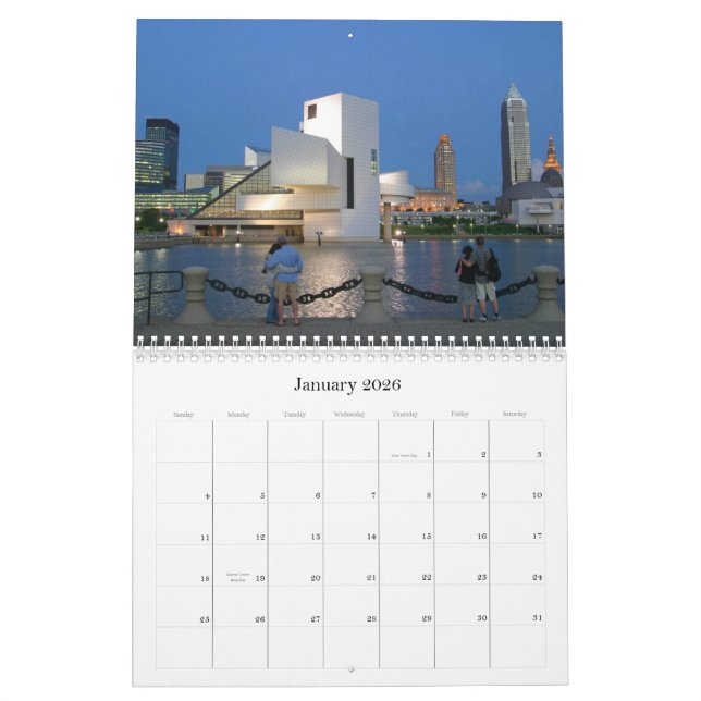 Cleveland Ohio Yearly Calendar (Jan 2026)