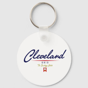 Cleveland Script Keychain