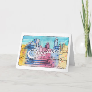 Cleveland Sign Folded Greeting Card