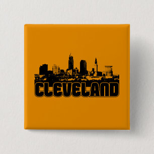 Cleveland Skyline 2 Inch Square Button