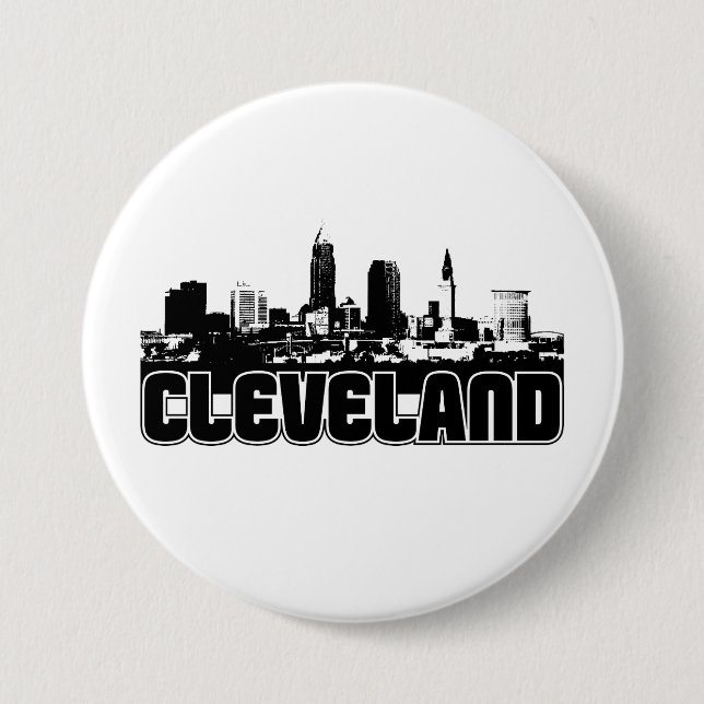 Cleveland Skyline 3 Inch Round Button (Front)