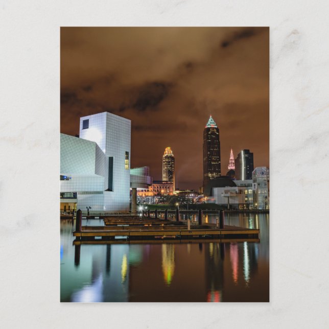 Cleveland Skyline at Night Postcard (Front)