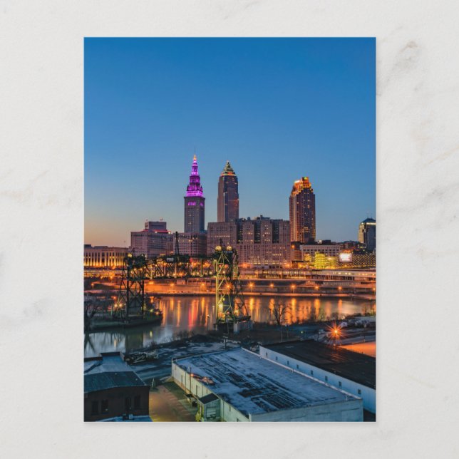 Cleveland Skyline at Sunset Postcard (Front)