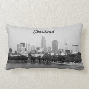 Cleveland Skyline BW Pillow