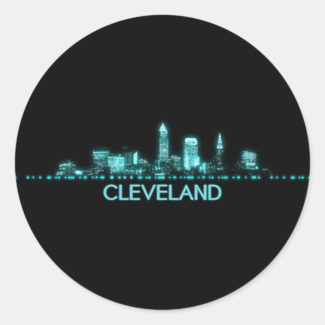Cleveland Skyline Classic Round Sticker (Front)