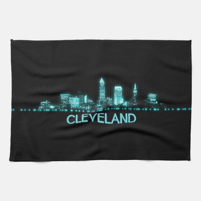 Cleveland Skyline Kitchen Towel (Horizontal)