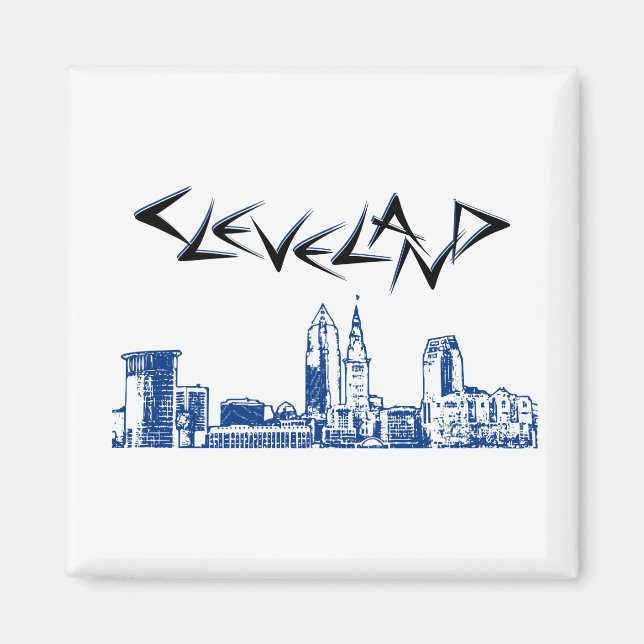Cleveland Skyline Magnet (Front)