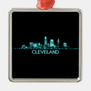 Cleveland Skyline Metal Ornament