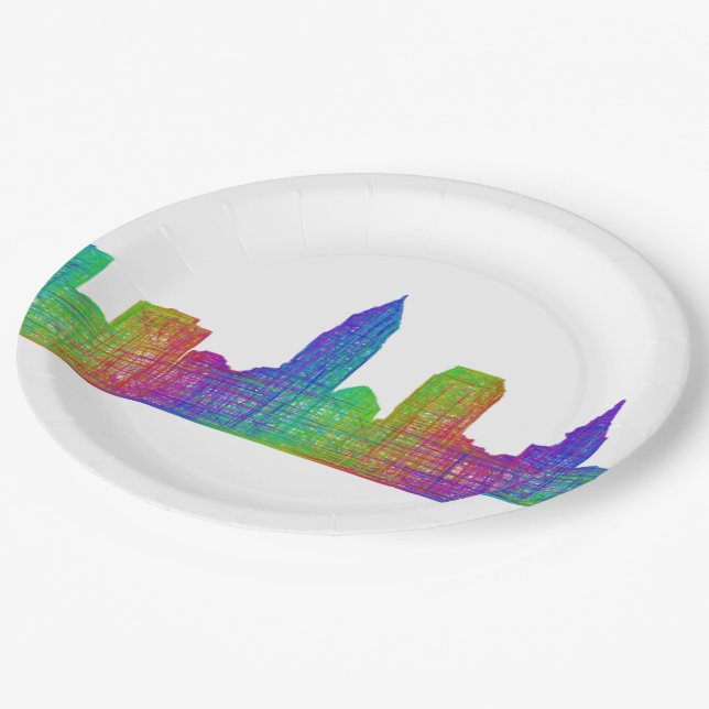 Cleveland skyline paper plate (Angled)