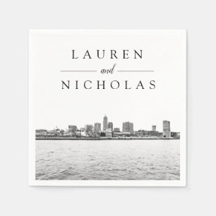Cleveland Skyline Personalized Wedding Napkins