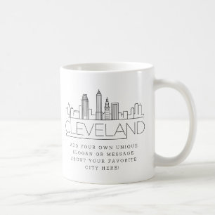 Cleveland Stylized Skyline Custom Slogan Coffee Mug