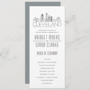 Cleveland Stylized Skyline   Wedding Program