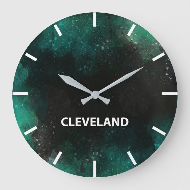 Cleveland Time Zone Newsroom Wall Large Clock (Front)