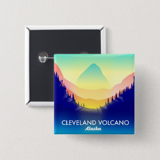 Cleveland Volcano Alaska travel poster 2 Inch Square Button