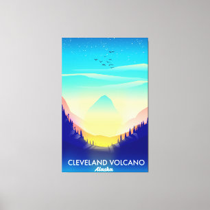 Cleveland Volcano Alaska travel poster Canvas Print