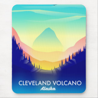 Cleveland Volcano Alaska travel poster Mouse Pad