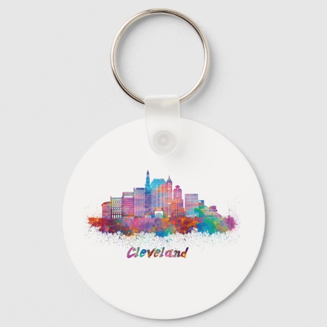 cleveland watercolor horizon keychain (Front)