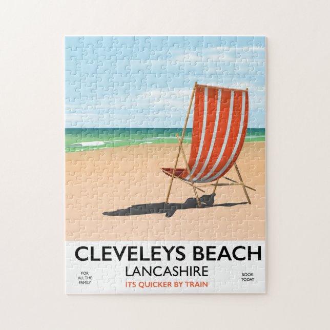 Cleveleys Beach Lancashire seaside poster Jigsaw Puzzle (Vertical)