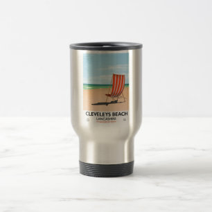 Cleveleys Beach Lancashire seaside poster Travel Mug