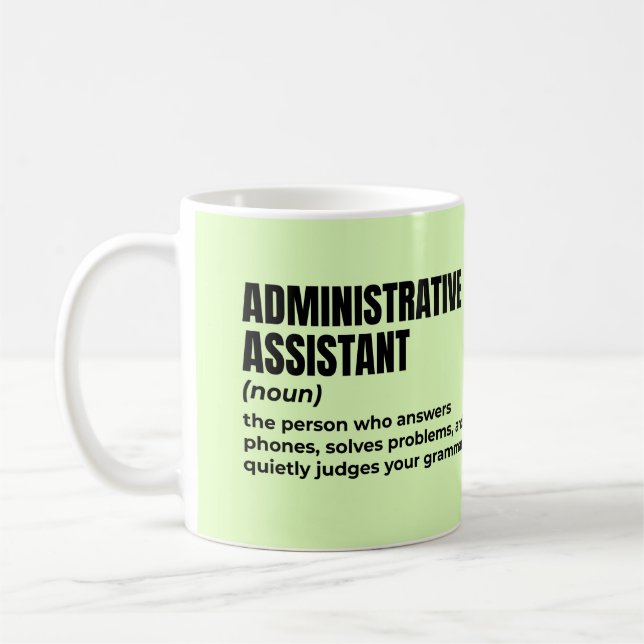 Clever Administrative Assistant Definition Coffee Mug (Left)