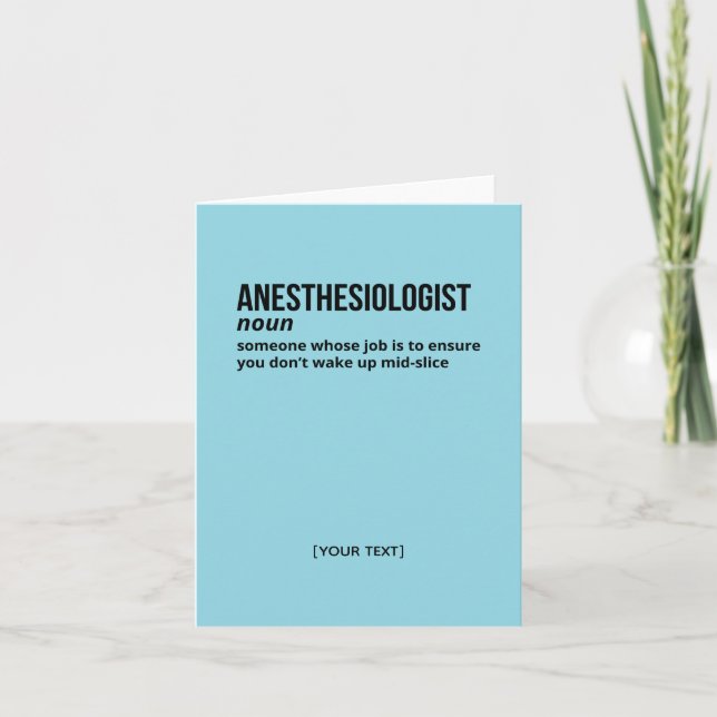 Clever Anesthesiologist Definition Greeting Card (Front)