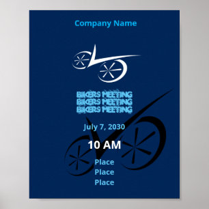 Clever Blue Defined Biking Poster