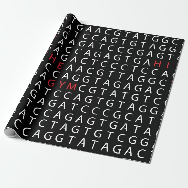 Clever DNA GYM Pattern Wrapping Paper (Unrolled)