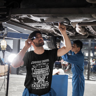 Clever Enough Auto Mechanic Funny Black T-Shirt