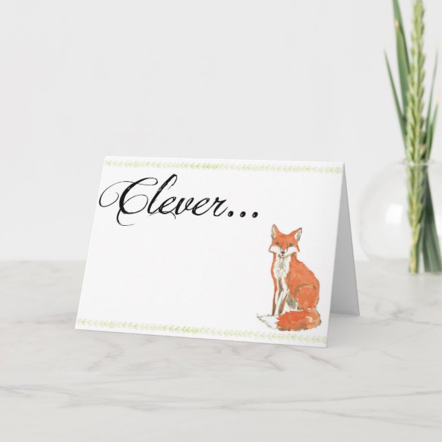 Clever Fox Graduation Card (Front)