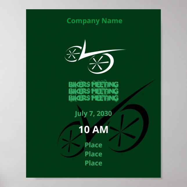 Clever Green Defined Biking Poster (Front)