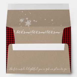 Clever Handwritten Christmas Carol Kraft Paper 5x7 Envelope
