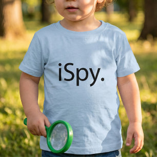Clever i Spy Tech Joke Simple Typography Baby T-Shirt
