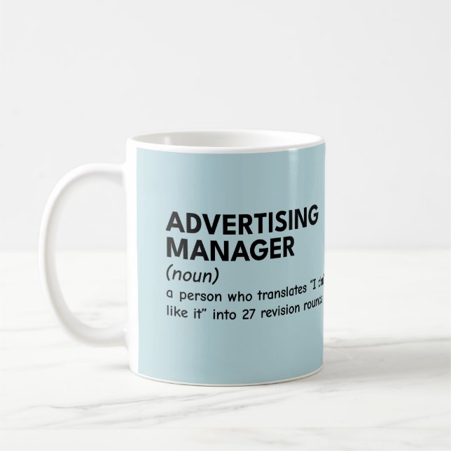 Clever Marketing Manager Humour Coffee Mug (Left)