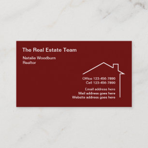 Clever Modern House Symbol Real Estate Business Card