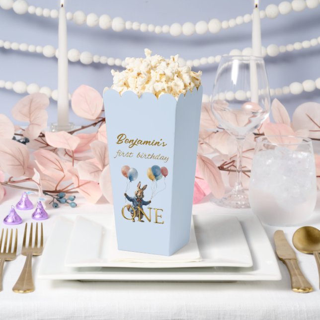 Clever rabbit with balloons favor box (Wedding)