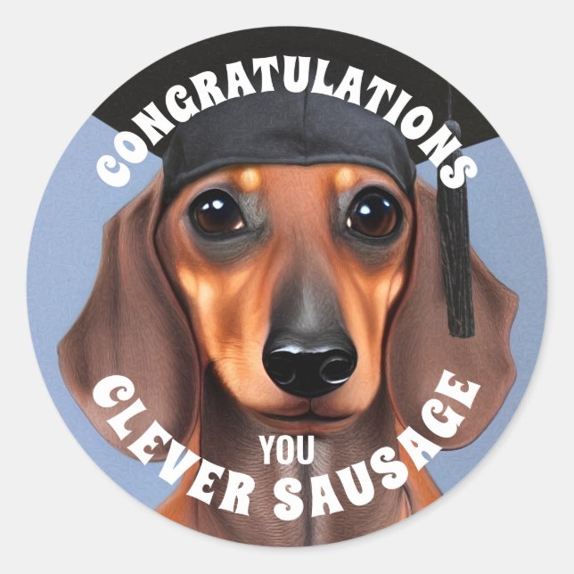 Clever Sausage Classic Round Sticker (Front)