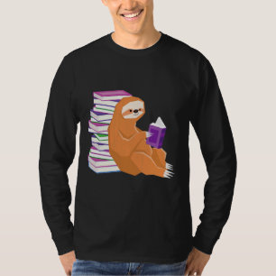 Clever Sloth Reading Books Teacher T-Shirt