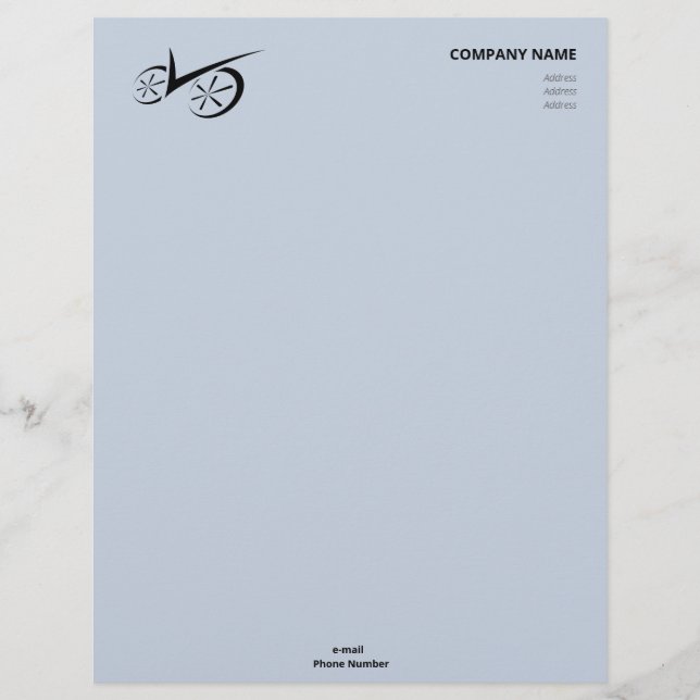 Clever Watercolor Defined Biking Letterhead (Front)