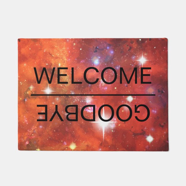 Clever Welcome Goodbye Design Doormat (Front)