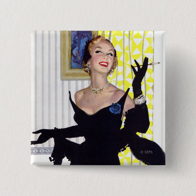 Clever Women Are Dangerous Too 2 2 Inch Square Button (Front)