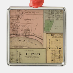Cleves, North Bend, Ohio Metal Ornament