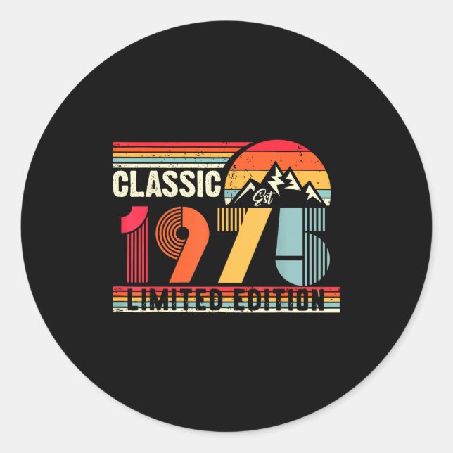 Clic 1975 Limited Edition 50 Year Old 50th Birthda Classic Round Sticker (Front)
