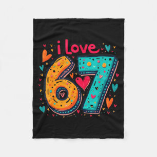 Clic 67 Meme Design Funny Meme I Love Six Seven Fleece Blanket