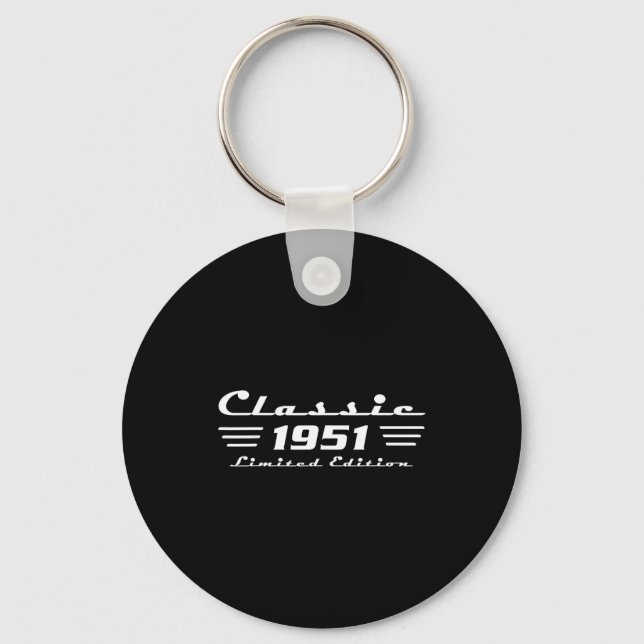 Clic 75 Birthday Decorations Men 75yr 1951 75th Bi Keychain (Front)