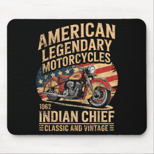 Clic & Vintage American Motorcycle Indian Born Mouse Pad